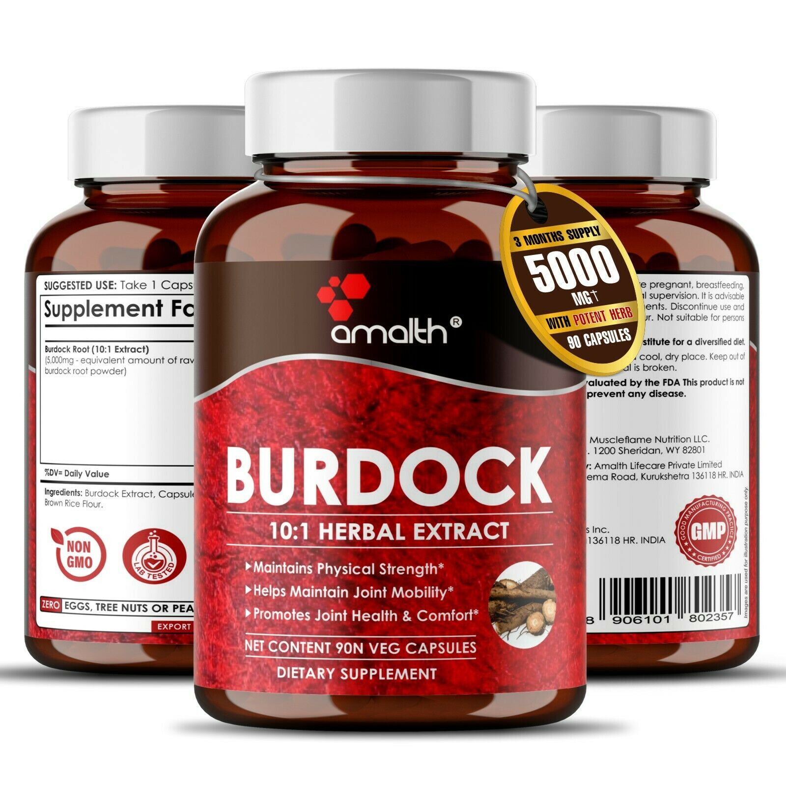 Extracto de raíz de bardana Arctium Sea Moss Bladderwrack 5000mg cápsulas -...