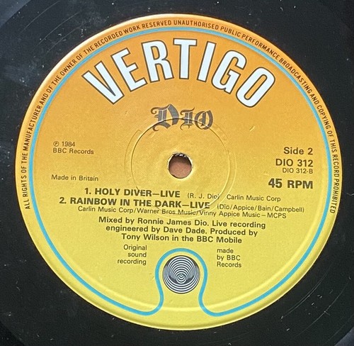 Dio - We Rock 1984 Vertigo 12 inch vinyl single - Picture 4 of 4