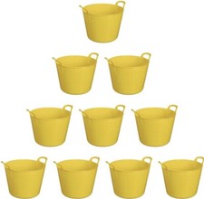 10 x 26 Litres Plastic Flexi Tub Home Garden Flexible Storage Colour Bucket