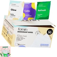 Deodorant Wipes 50 Count Odor Control Cucumber Cool Aloe Sensitive Variety Pack