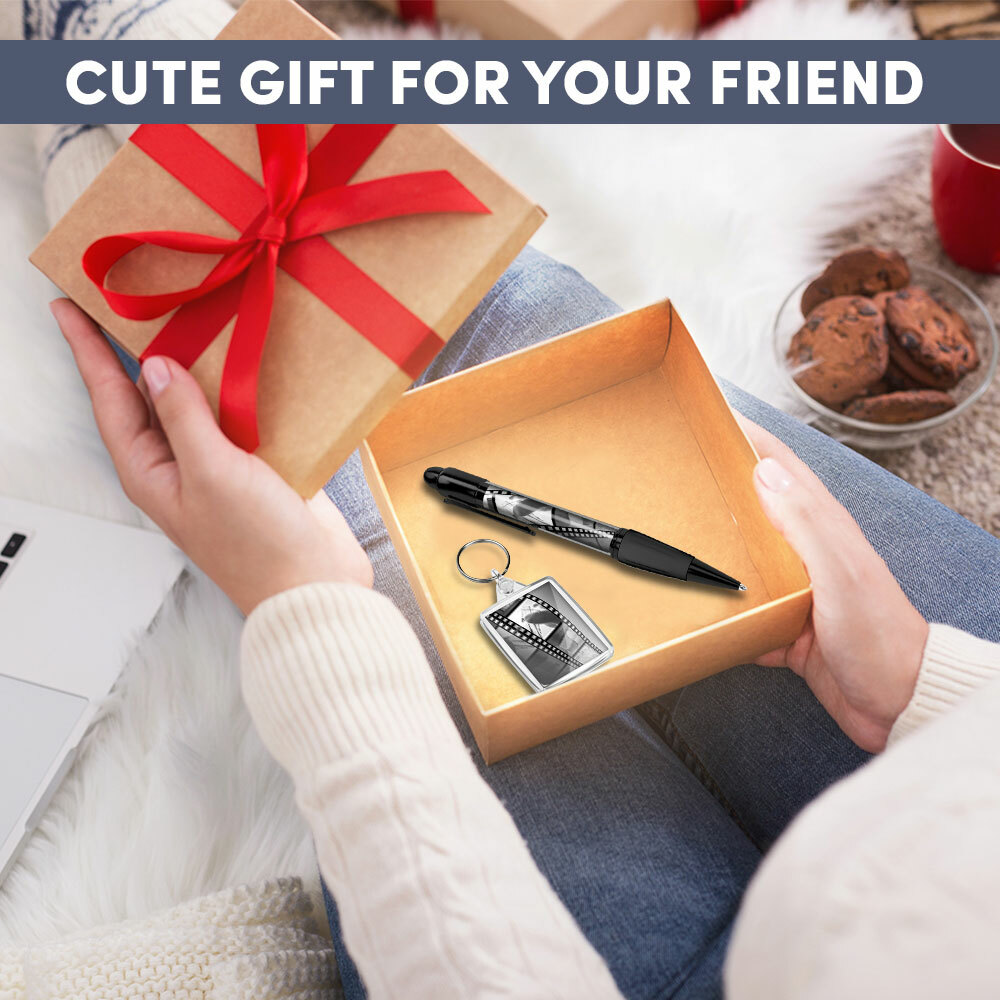 Pen & Keyring (Rectangle) BW Science Film Reel Camera Fun 39461 eBay