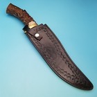 Knife Sheath Fixed Blade Black Leather Large Bowie 15" x 10" Belt Case Hunting