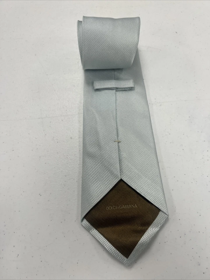 Corbata de cuello Dolce & Gabbana Seafoam verde y azul seda texturizada para hombre $295 Foto 2 de 4