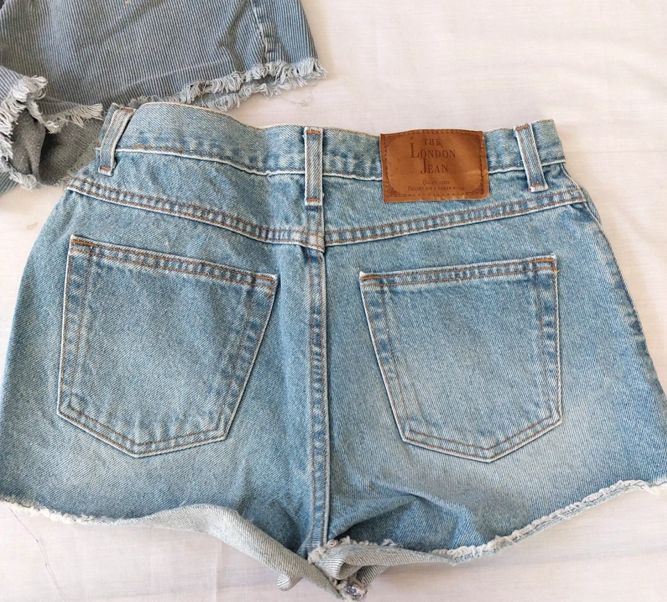 LOTE 2 Pantalones Cortos De Colección XP XPress MODA 6, 7/8 Corte Denim Pana Daisy Dukes EE. UU. Foto 3 de 4