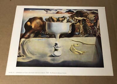 APPARITION OF FACE & FRUIT DISH ON BEACH SALVADOR DALI LITHO PRINT PLATE 137