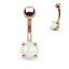thumbnail 2  - 14G ROSE GOLD TITANIUM IP STEEL PRONG SET SYNTHETIC OPAL NAVEL BELLY BUTTON RING