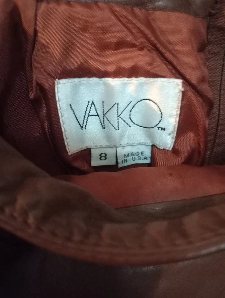 Falda Vintage Vakko Cuero Genuino Línea A TALLA 8 Cremallera Trasera, Clásica Foto 2 de 4