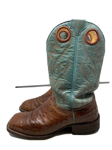 Cavenders Buckaroo Ostrich Brown Boots 