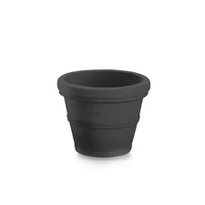 Garden Elements (#BC2616SC94) Turin Plastic Outdoor Round Planter, Black, 16"