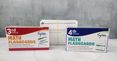 Sylvan Learning Math Flashcards   240 Card Sets   3rd and 4th Grade and More