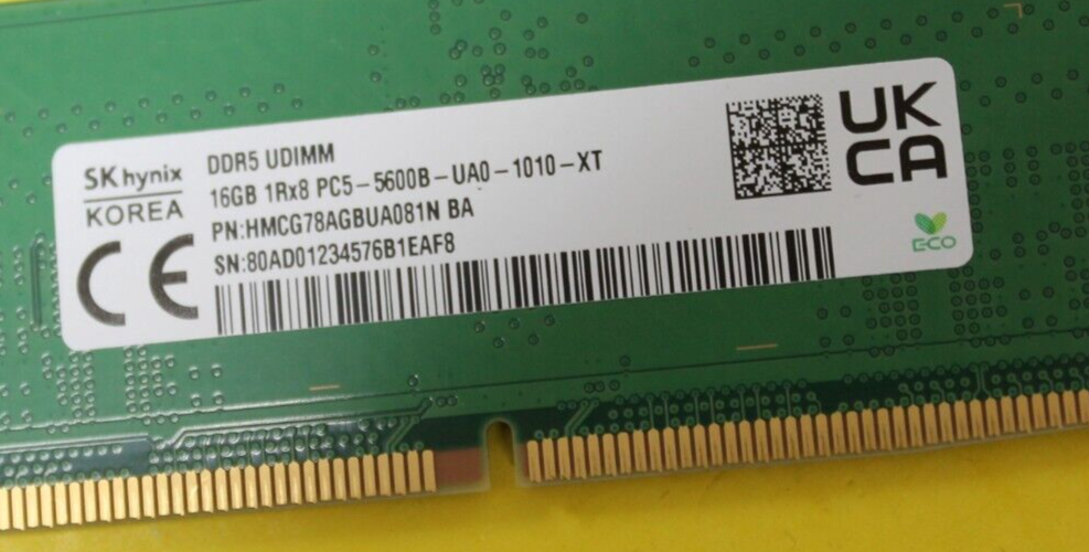 NEW SK HYNIX 32GB (16GB x 2) DDR5 5600 MHz Desktop Memory