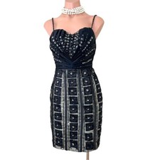 Musani Black Formal Cocktail Dress 4 Sheath Wedding Party  Sequined 227