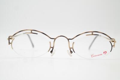 Vintage Glasses Casanova CLAYBERG-4 Gold Bronze Black Half Rim Glasses Frame