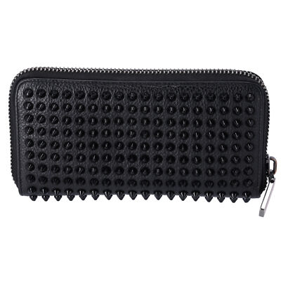 Christian Louboutin Panettone Long Wallet Black Leather Spiked | eBay