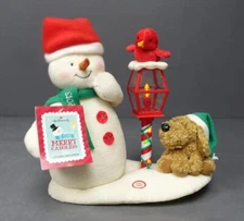 Hallmark Merry Carolers Plush Snowman/Puppy Christmas Sound Light Motion Décor