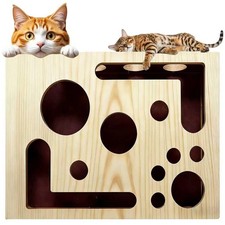 "Cat Scratch Puzzle Box with Sandpaper - Stress-Free Nail Care Toy for Cats"