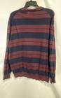 Lacoste Men's Burgundy Navy Blue Striped Cotton Crewneck Sweater Sz XXL — photo 2