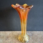 Vintage Fenton Carnival Glass Marigold Swung Vase