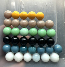 36 Solid Color Replacement Game Marbles Chinese Checkers Aggravation 1/2" GLASS
