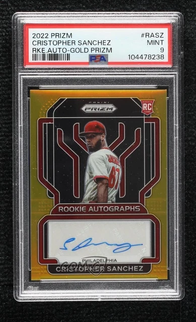 2022 Panini Prizm Rookie Gold 5/10 Cristopher Sanchez PSA 9 MINT Auto 1k2s