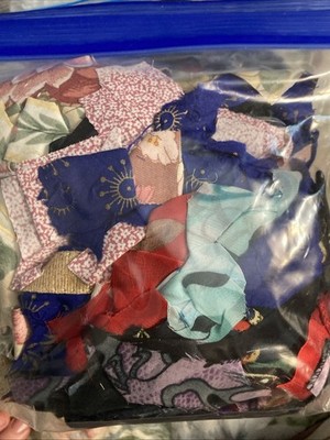 1.6Lbs Mixed Cotton Polyester Silk Fabric Scraps Quilting Sewing Craft Bulk Lot