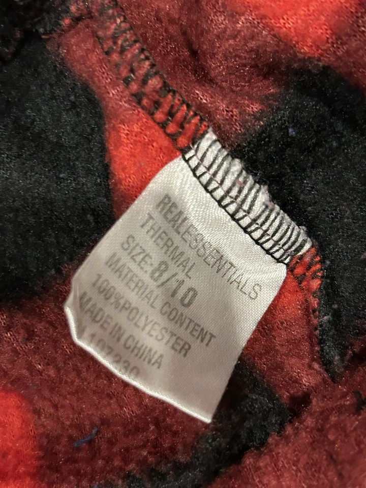 Pantalones de pijama de vellón a cuadros Buffalo para niños rojo/negro, talla 8-10 Foto 2 de 2