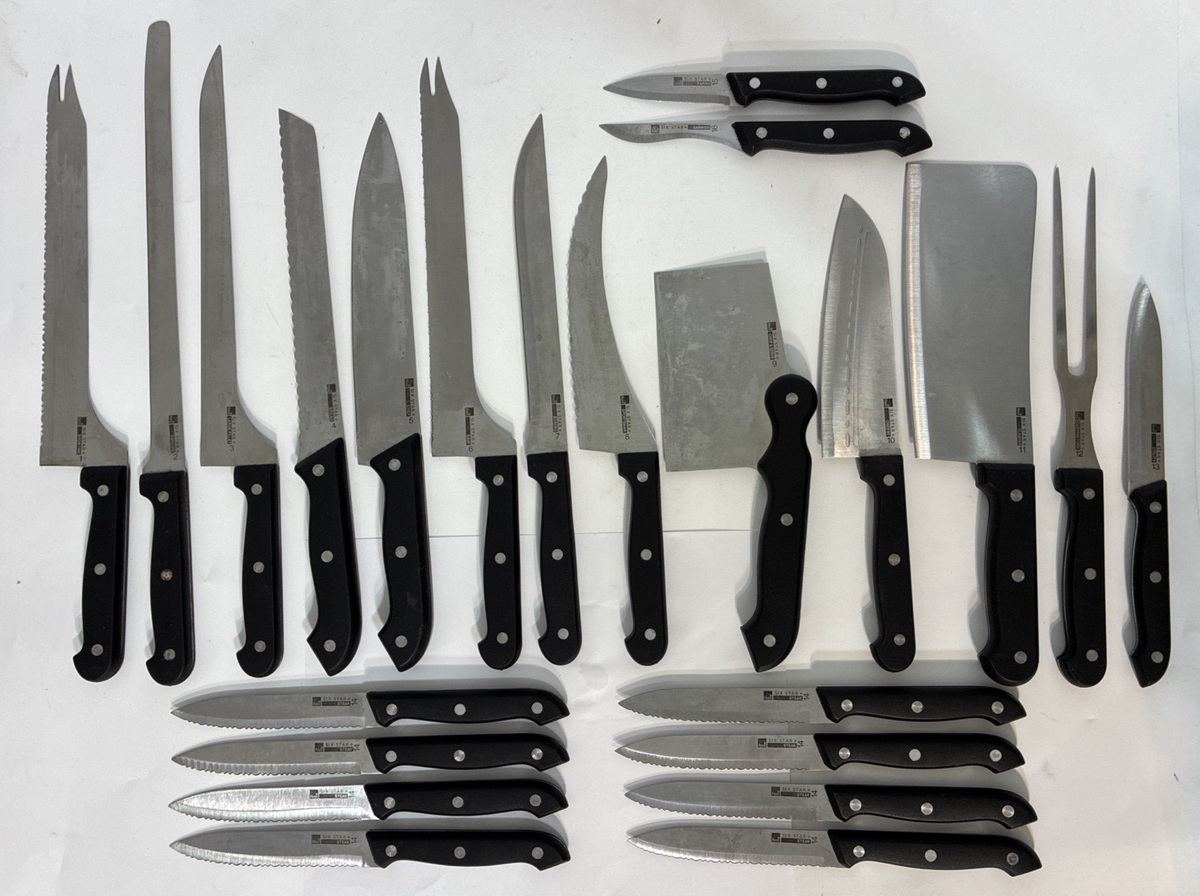 Ronco Six Star Knife Set With Block - Only Missing a Few Pieces | eBay
