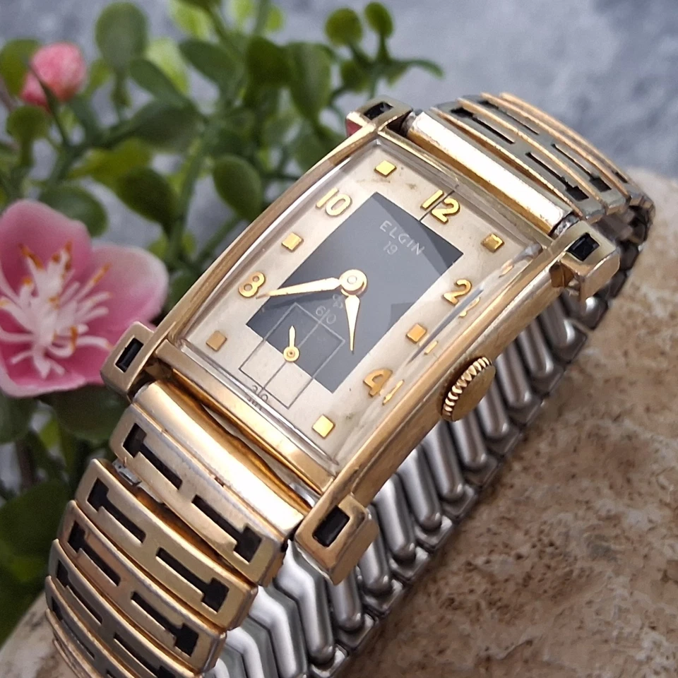 Reloj Pulsera Original Hombre Elgin Ridgewood 1953 Reparado Vintage, Cristal Nuevo Foto 3 de 4