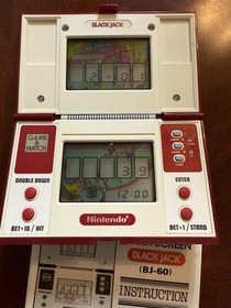 Nintendo Game & Watch Black Jack BJ-60 Vintage Handheld 1985 Works w/ Manual