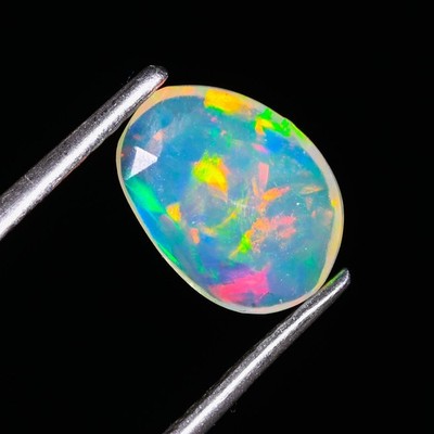 Ethiopian White Opal, Faceted  Fire Opal Fancy Shape Slice For Jewelry Making