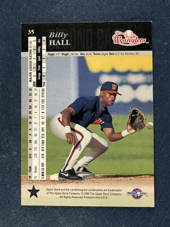 Billy Hall Autograph Signed 1994 Upper Deck Minors Boston Red Sox - Image 2 of 2