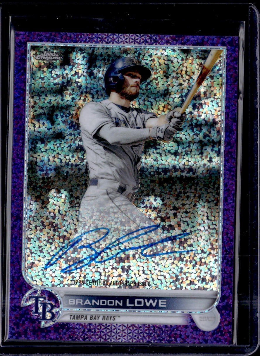 2022 Topps Chrome Brandon Lowe Veteran Autographs Purple Speckle Refractor #/299
