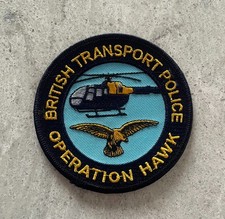 British Transport Police England UK Operation Hawk Air Support helicopter patch