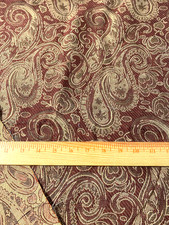 Drapery weight woven tapestry fabric /paisley design in shades of brown 44"x 40"