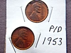 1953 (P/D) (2) Lincoln Pennies
