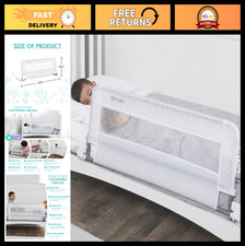 Safety Swing Down Crib Rail for Toddlers - 33" Baby Bed Guard, Reinforced Anchor