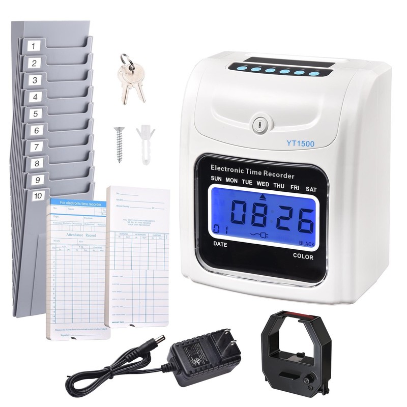 AplusChoice Attendance Punch Time Clock Employee Payroll Recorder LCD 100 Cards