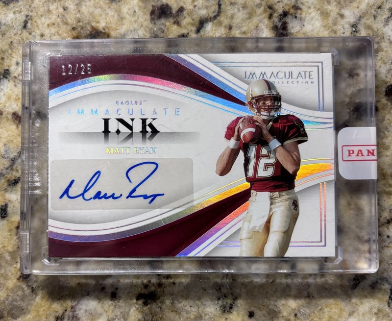 2023 Immaculate College Football Matt Ryan Auto 12/25 Jersey # BC Eagles Falcons