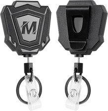 2 Pack Heavy Duty Retractable Keychain with Belt Clip ID Badge Holder Reel