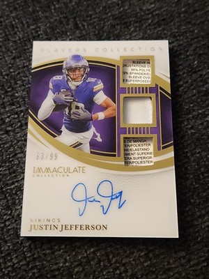 2025 Immaculate Justin Jefferson Laundry Tag Patch Auto Players Collection /99