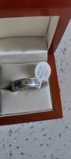  Sterling Silver Wedding ring Band with centre diamond.