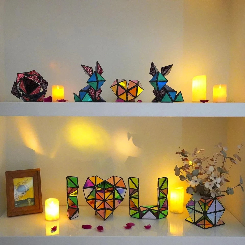 Magnet Pyramid Stone - 1 Cube Transforms into 1 Billion Shapes, 14 pcs (12 Puzzl - Image 3 of 4