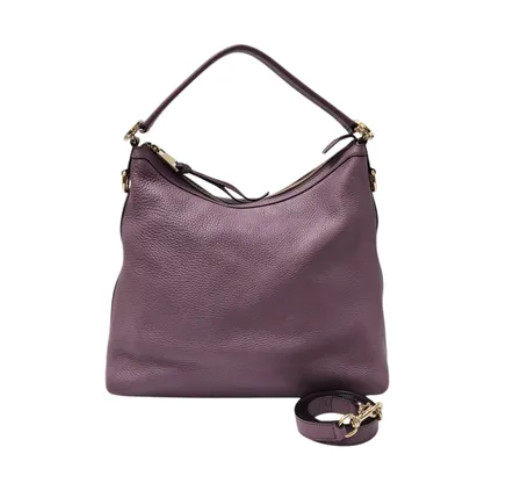 Borsa a tracolla Gucci 326514 in pelle viola con logo GG Hobo usata
