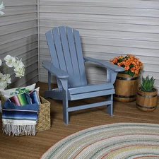 Coastal Bliss Fir Wood Adirondack Chair - Gray by Sunnydaze