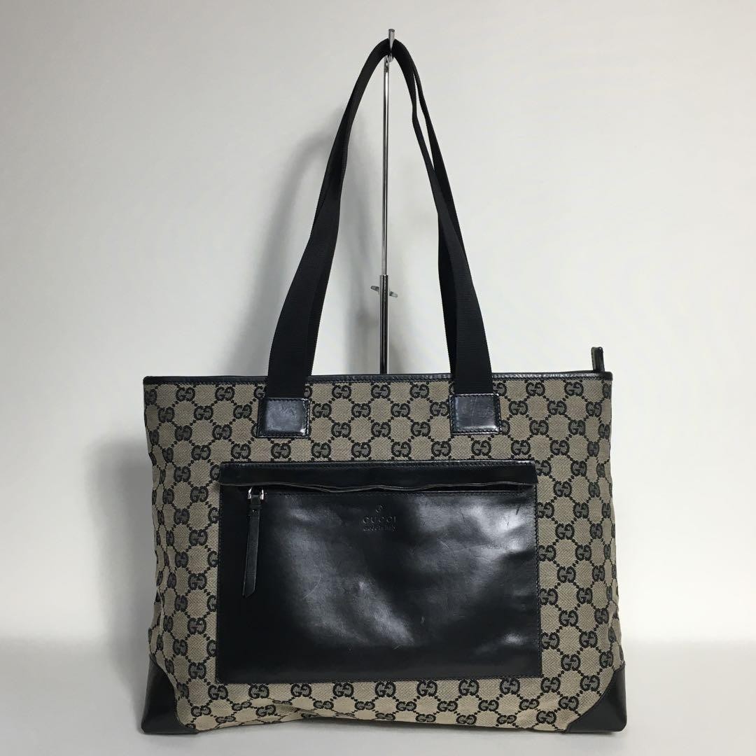 Gucci GG Canvas Tote Bag in Black Size 2504 167