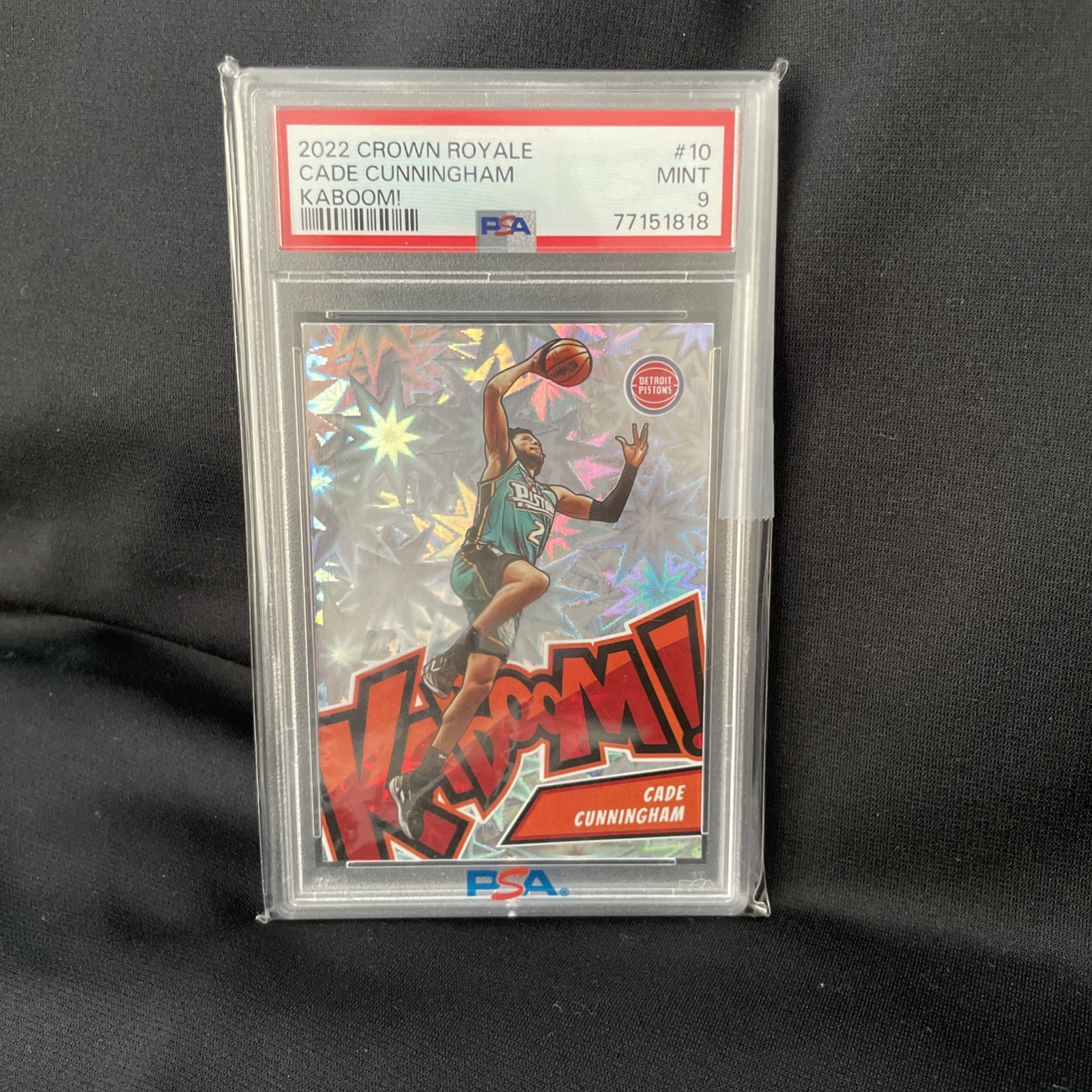 2022-23 CADE CUNNINGHAM Crown Royale Kaboom!!! SSP Case Hit PSA 9!