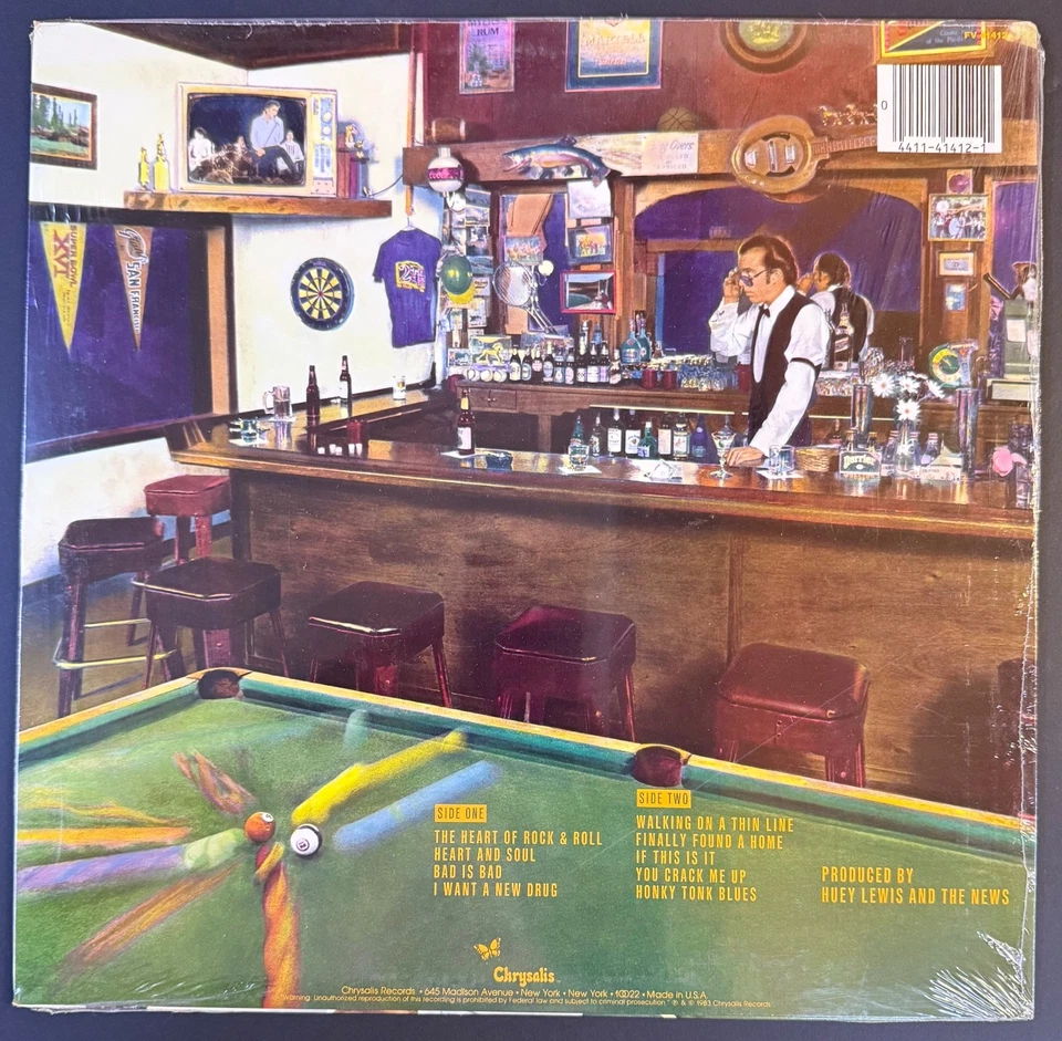 HUEY LEWIS & THE NEWS Sports SEALED ORIG 1983 VINYL LP w/Hype Sticker NO CUTS - Image 2 of 4