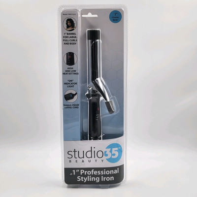 Studio 35 Beauty Professional Styling Iron 1  Barrel for Large Full Curls NEW