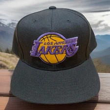 NEW LA Lakers Mitchell & Ness Hardwood Classics Wear Purple Snapback Hat NBA