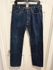 $579 PRPS JAPAN P37P19E SLIM FIT *RAMBLER*  SELVEDGE STRAIGHT JEANS 34 W33X33.5L
